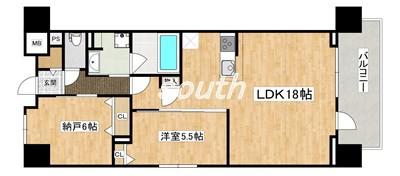 FORTUNA YUHIGAOKA(1SLDK/8階)の間取り写真