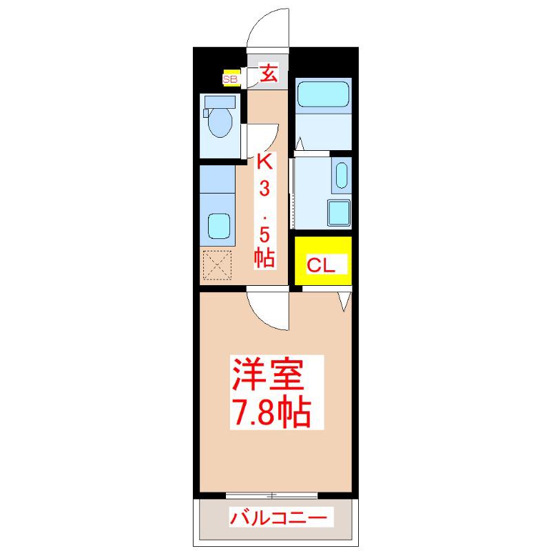 EGRET(1K/5階)の間取り写真