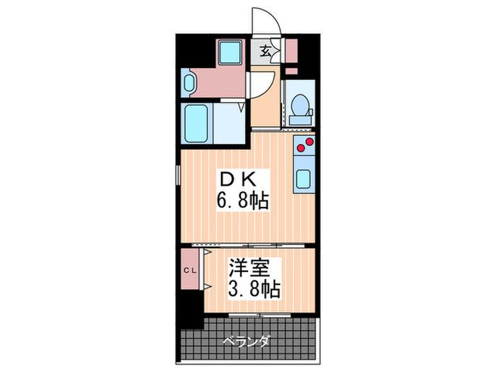 光町PARK FRONTBLD(1DK/9階)の間取り写真