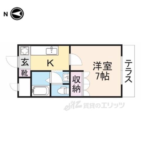 アシューレH(1K/1階)の間取り写真