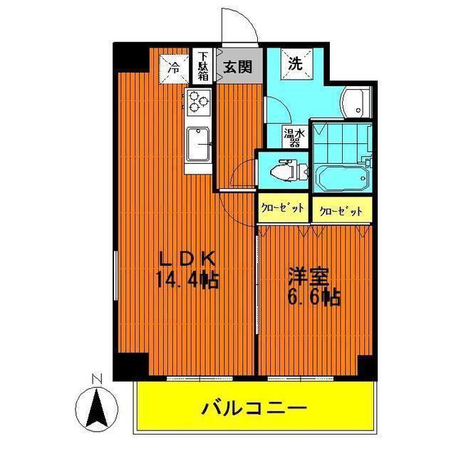 アクシーズタワー浦和岸町II(1LDK/8階)の間取り写真