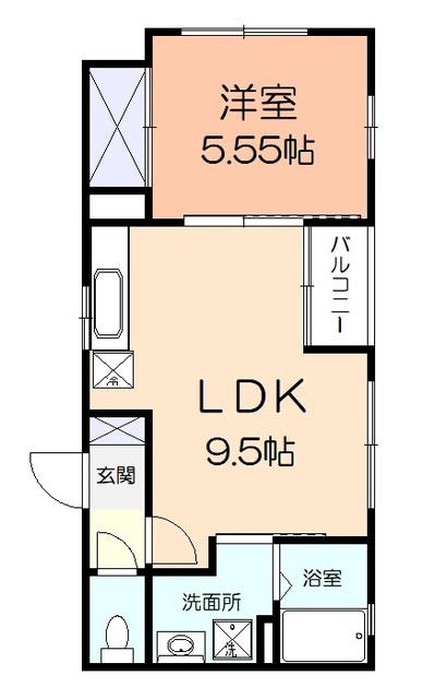 コンフォートA(1LDK/2階)の間取り写真