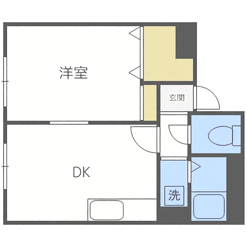 セントラル6(1DK/1階)の間取り写真