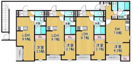 LA-CREA LKS(1LDK/1階)の間取り写真