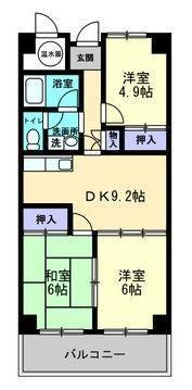 アーバン茜(3DK/9階)の間取り写真