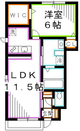 サニーフラット善福寺(1LDK/1階)の間取り写真