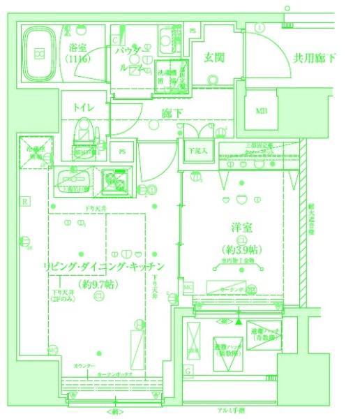 メインステージ横濱真金町(1LDK/10階)の間取り写真