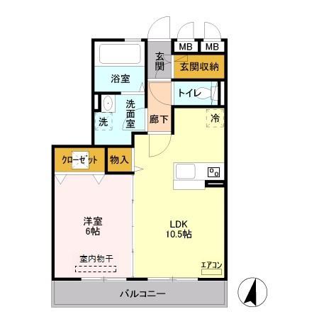 グレイスA(1LDK/3階)の間取り写真