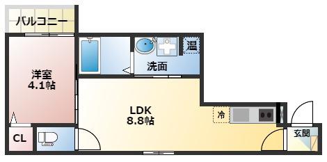 カーサリベルタ(1LDK/2階)の間取り写真