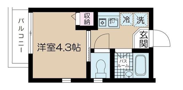 フェリーチェ上井草A(1K/2階)の間取り写真