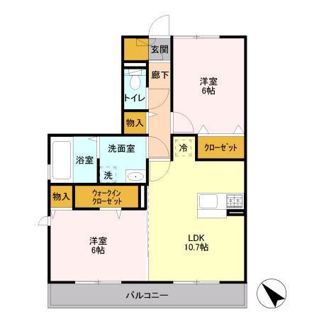 エコハウスII(2LDK/3階)の間取り写真