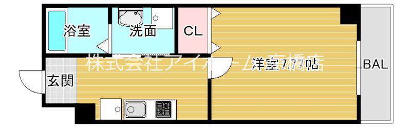 ウインズコート城東中央(1K/5階)の間取り写真
