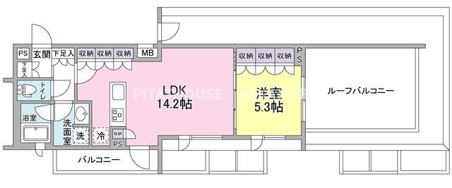 スタイリオ中延Ⅱウエスト(1LDK/5階)の間取り写真