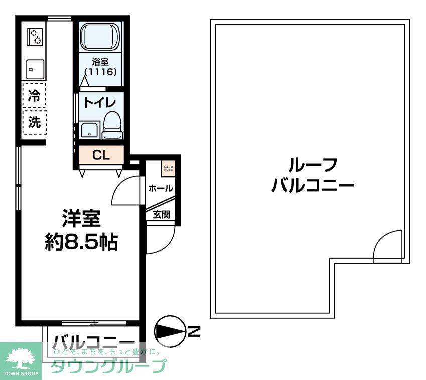 グランニール三宿(ワンルーム/3階)の間取り写真