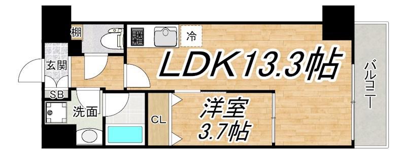 SARNATH海老江(1LDK/2階)の間取り写真
