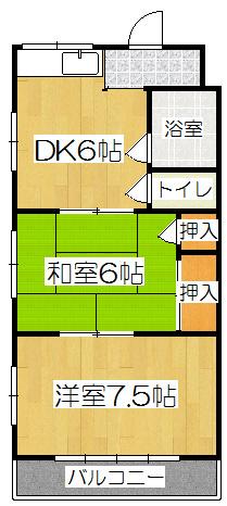 長谷川マンション(2DK/3階)の間取り写真