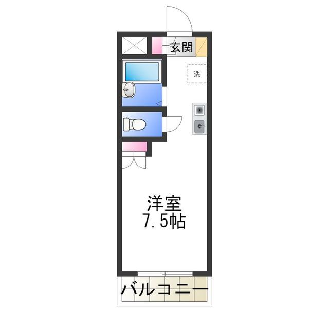 ハーベストコート(1K/3階)の間取り写真