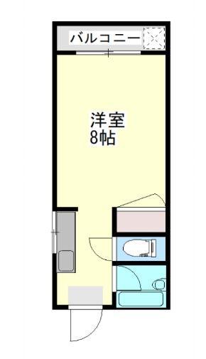 ビッグバーンズマンション新屋敷(ワンルーム/4階)の間取り写真