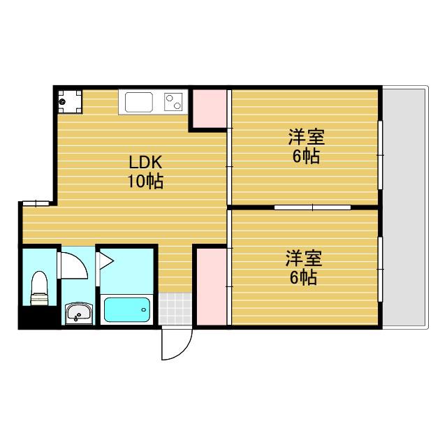 加藤マンション(2LDK/1階)の間取り写真