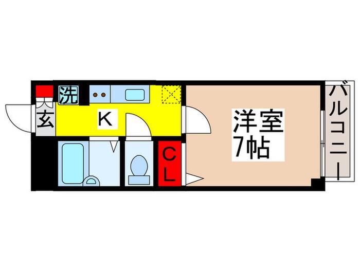 プライムアーバン行徳III(1K/5階)の間取り写真