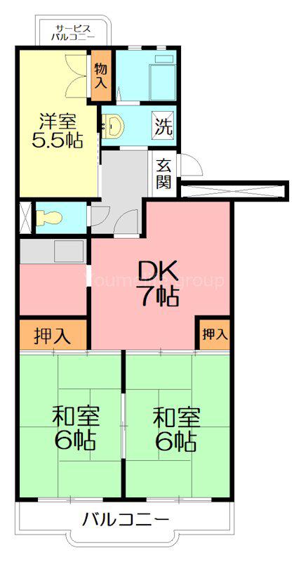 エクレール西湘(3DK/1階)の間取り写真