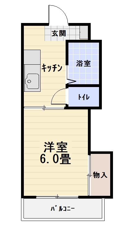 サンライズ梶返(1K/2階)の間取り写真