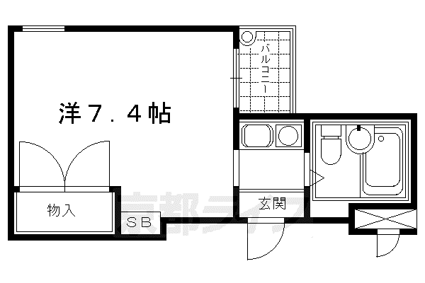 エクセレントビル夷川(ワンルーム/1階)の間取り写真