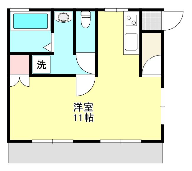WILL 2ND(ワンルーム/1階)の間取り写真