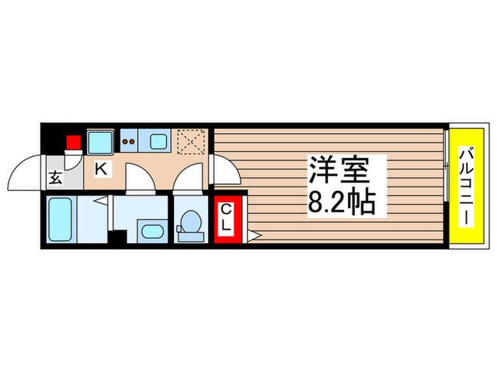 アーバンロードヒル八千代大和田(1K/2階)の間取り写真