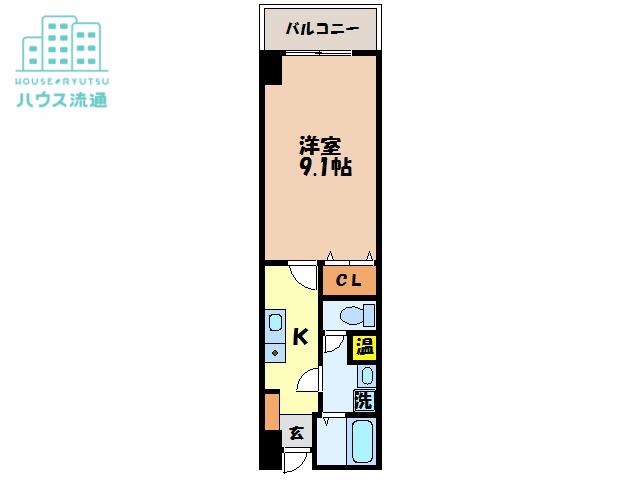エスポワール清水(1K/3階)の間取り写真