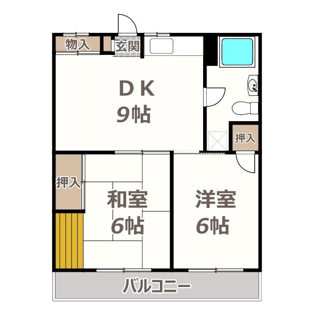 ミツダコーポ(2DK/3階)の間取り写真
