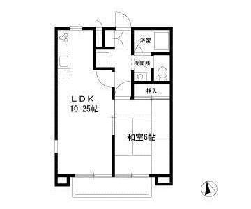 サンライトピア(1LDK/1階)の間取り写真