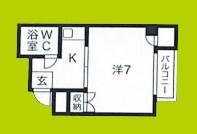 住吉パークハイツ(1K/4階)の間取り写真