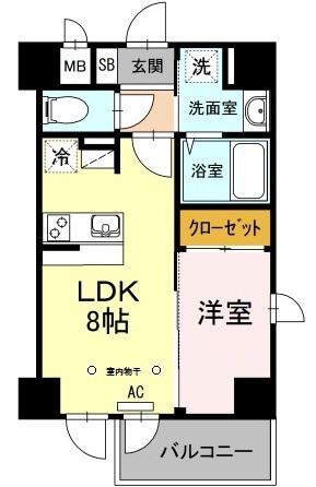 ラピス曳舟(1LDK/2階)の間取り写真