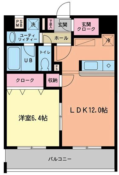 エムロード府中レジデンス(1SLDK/2階)の間取り写真