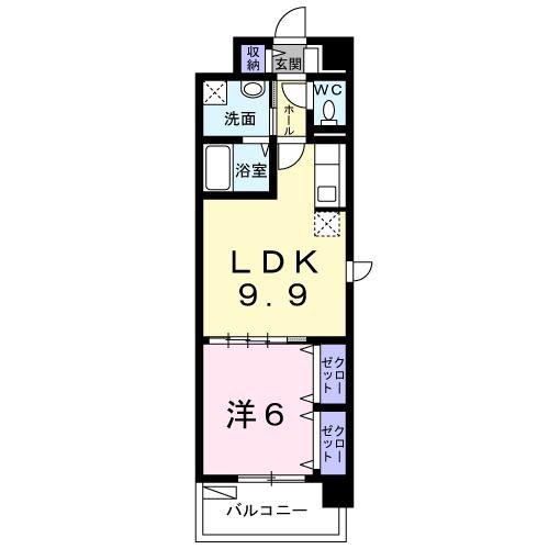 プロスペリティ(1LDK/3階)の間取り写真