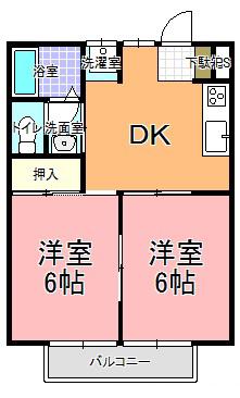 シティハイツ篠崎(2DK/1階)の間取り写真