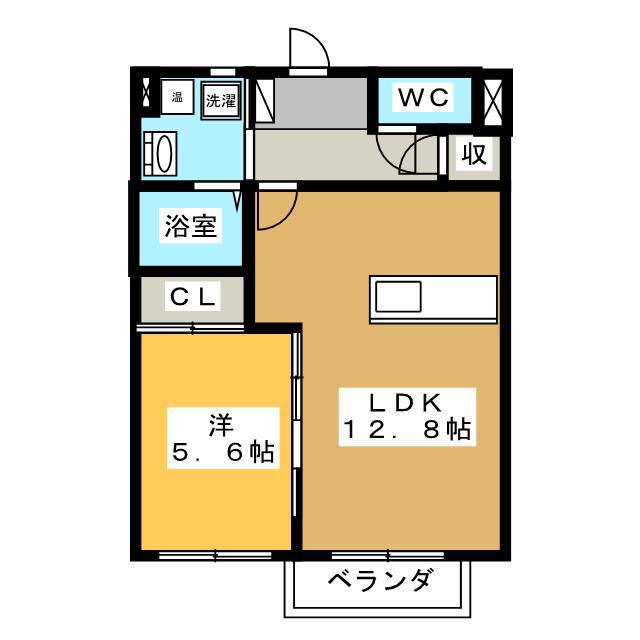 パークハイム信長(1LDK/1階)の間取り写真