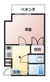 アルデオ呉(1K/4階)の間取り写真