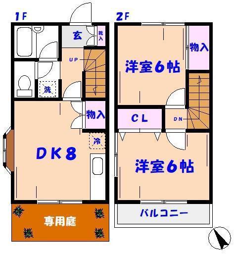 福島コーポ(2DK/1階)の間取り写真