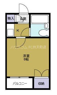 ラフォーレ南市岡(1K/5階)の間取り写真