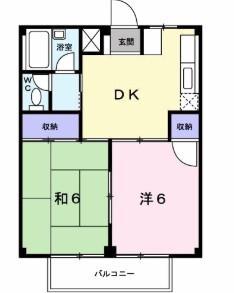シティハイツ妹尾C(2DK/2階)の間取り写真