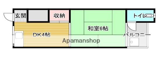 ホワイトハイツ加美(1K/2階)の間取り写真