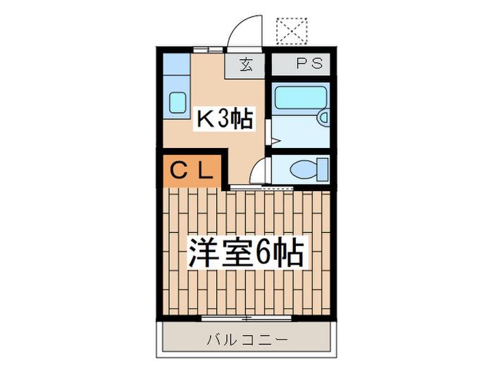 ハニーヒルズ(ワンルーム/2階)の間取り写真