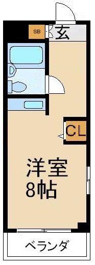 センチュリーパーク(ワンルーム/2階)の間取り写真