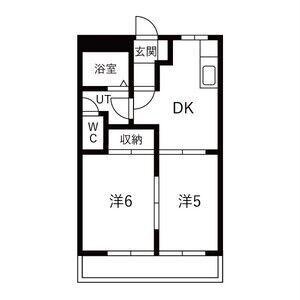 グリーンハイツ波木(2DK/2階)の間取り写真
