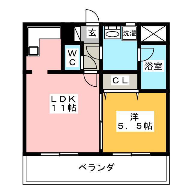 ビエラコート大橋(1LDK/3階)の間取り写真