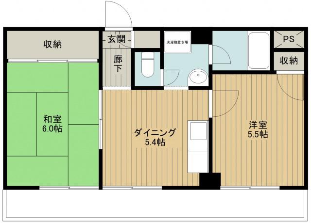 ラビオン所沢(2DK/3階)の間取り写真