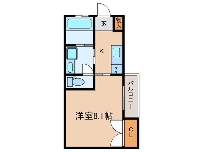 リブレア白鳥(1K/1階)の間取り写真