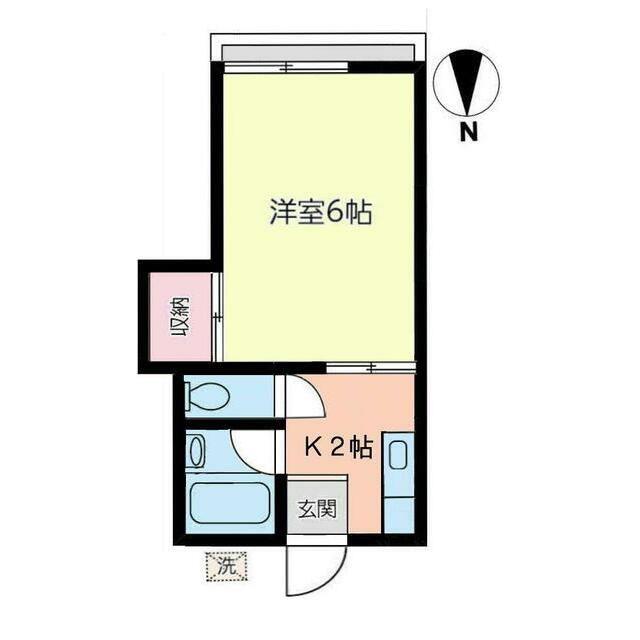 クラビクラ小岩(1K/2階)の間取り写真